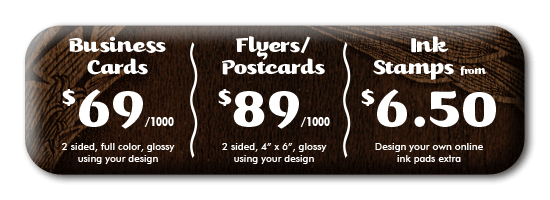 order business cards, postcards, ink stamps and more